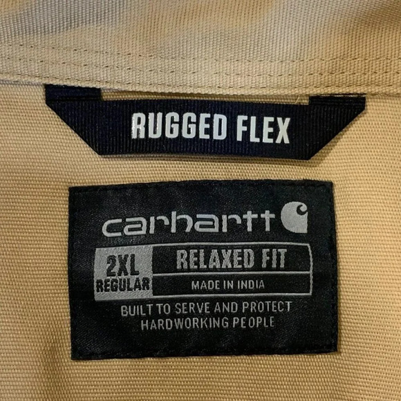 Carhartt Men's Rugged Flex Relaxed Fit Branded FBM Button Up Short Sleeve SZ 2XL - Picture 6 of 12